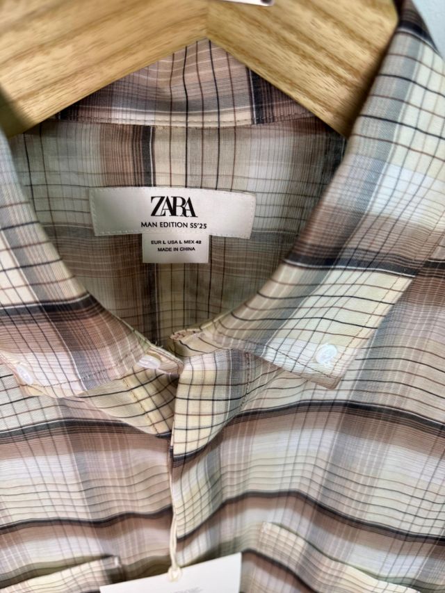 Camisa Zara Edición Especial Beige/Marrón