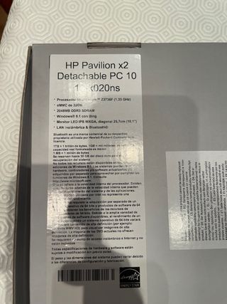 HP Pavilion x2 Detachable PC con caja