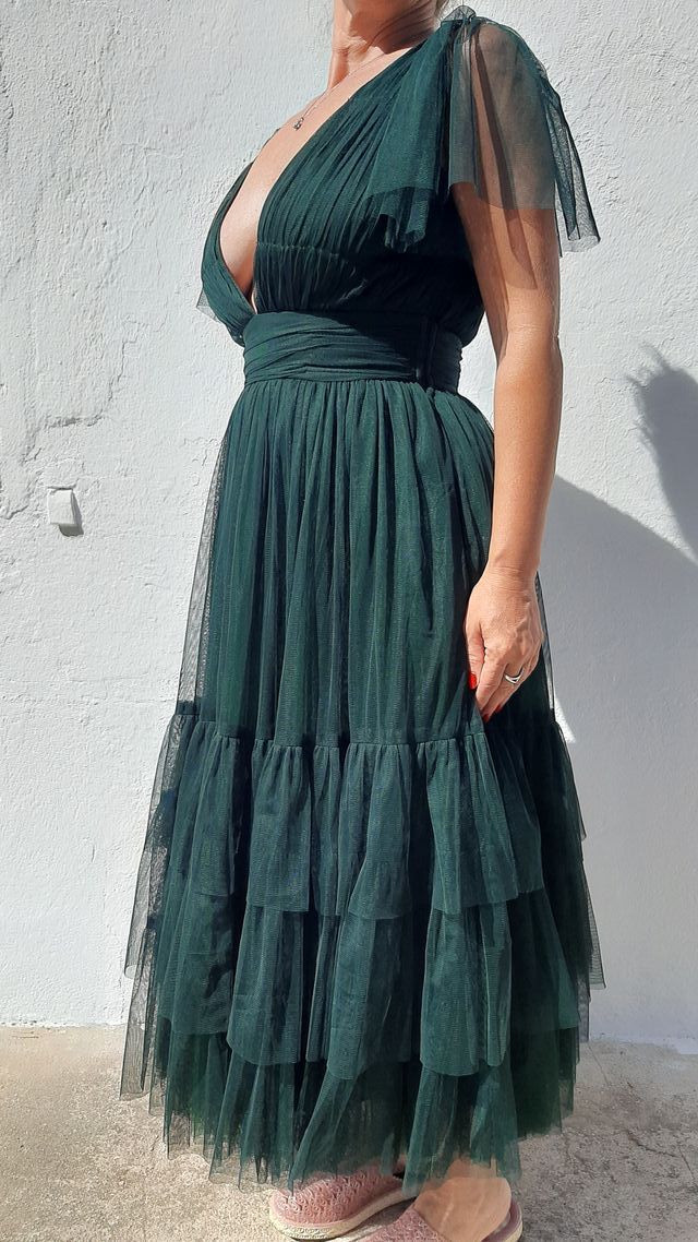 Vestido de fiesta Madison verde esmeralda