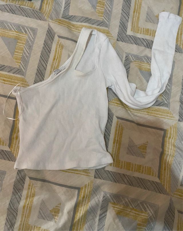 Camisa de una manga blanca talla única