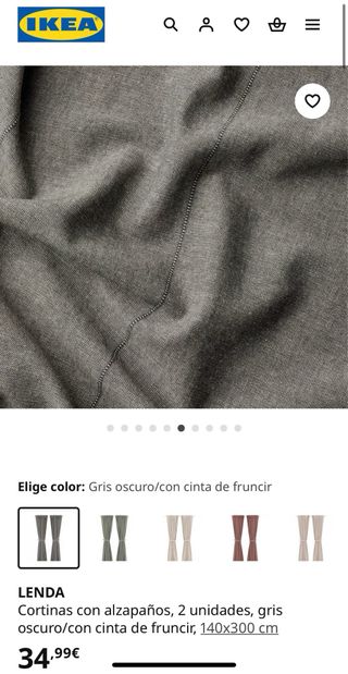 Cortina gris de tela