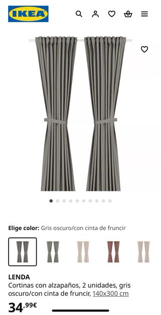 Cortina gris de tela