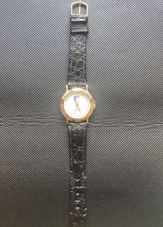 Reloj ZAIC Tono Oro Cuero Negro Antiguo NOS