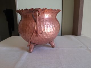 Vaso Rame Battuto Martellato Vintage Anni '60