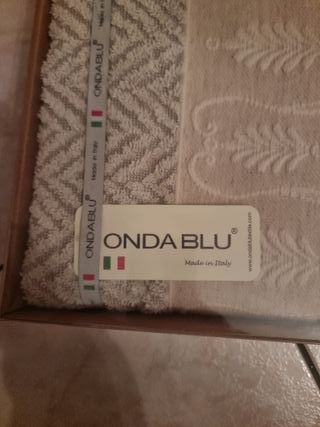 Set 3pz Spugna Onda Blu Beige/Grigio