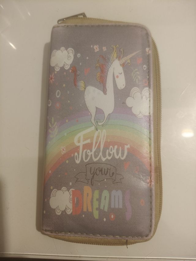Monedero cartera unicornio arcoíris
