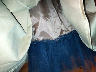 Vestido fiesta dorado tul negro