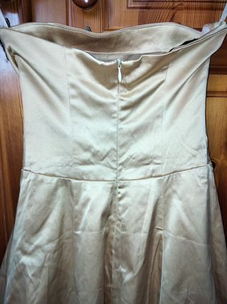 Vestido fiesta dorado tul negro