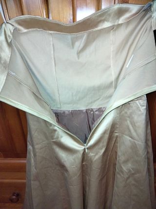 Vestido fiesta dorado tul negro