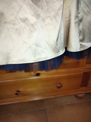 Vestido fiesta dorado tul negro