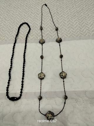 Lote 2 collares negros y multicolor