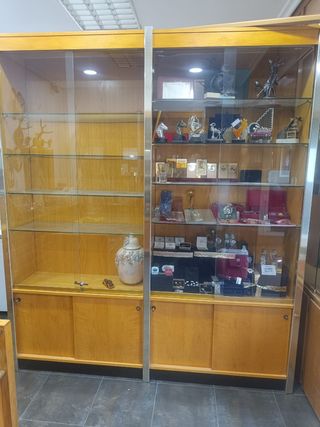 Mostrador y estantería de vitrina