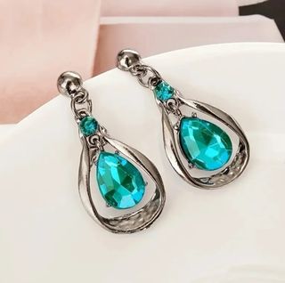 Conjunto de Joyas color Plata y Turquesa