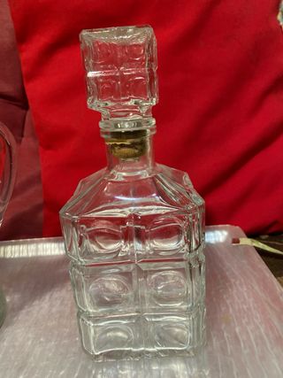 Jarra de cristal y licorera vintage