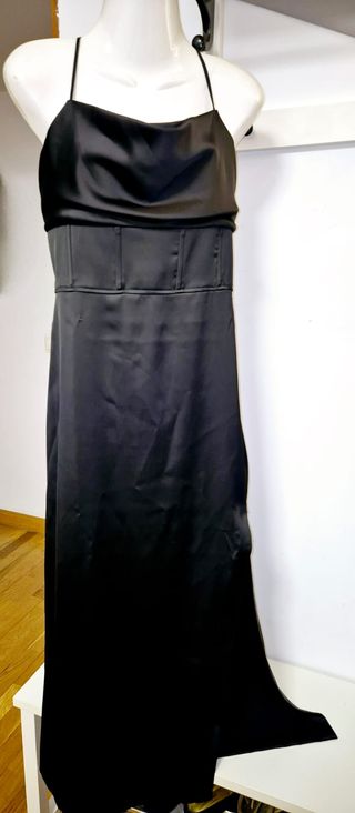 Vestido Guess Negro Largo Entallado