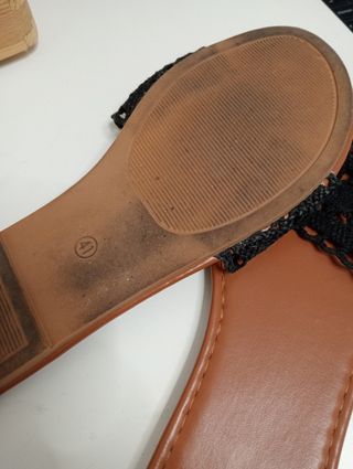 Sandalias T40-41 Negro y Marrón