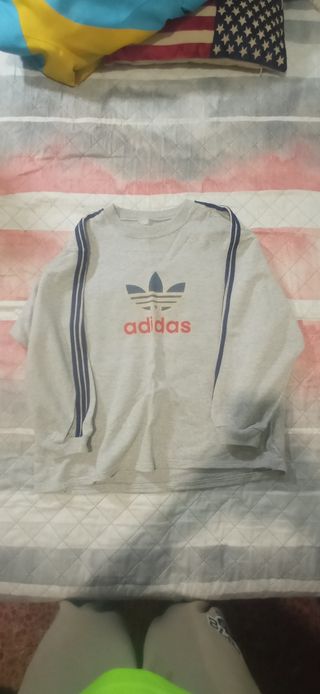 Sudadera Adidas vintage Gris y Azul