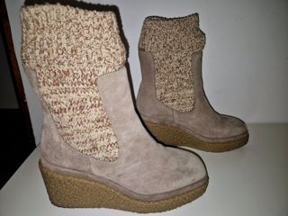 Botines de cuña de tipo antes y canalé