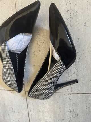 Zapatos de tacón Catwalk a cuadros y charol