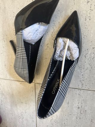 Zapatos de tacón Catwalk a cuadros y charol