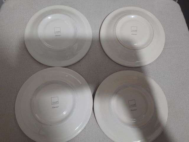 Set 4 Piattini Caffè Cuore Rosso Beige