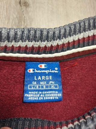Sudadera Champion Vintage Gris y Rojo 