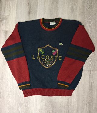 Jersey Lacoste Vintage Azul y Rojo