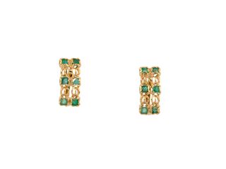 pendientes oro 18k con piedra con esmeralda