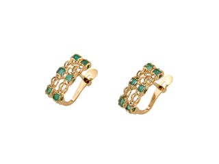 pendientes oro 18k con piedra con esmeralda