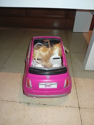 Coche y Muñecas Barbie Rosa