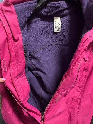 Abrigo cazadora rosa con forro polar