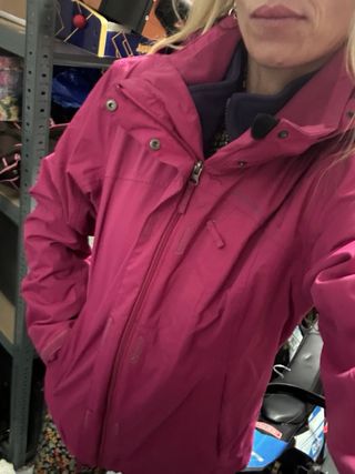 Abrigo cazadora rosa con forro polar