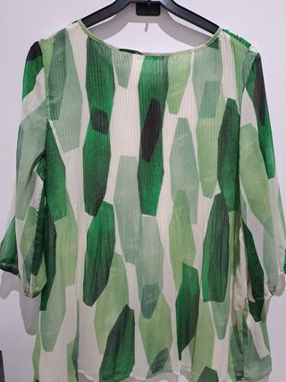 Blusa Punto Roma boho verde.