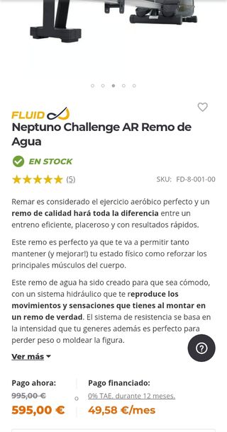 Remo de agua Neptuno Challenge AR