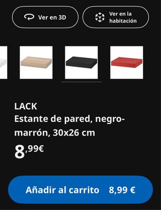 5 Baldas LACK Ikea negro-marrón