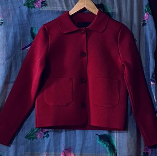 Chaqueta corta Zara roja berenjena