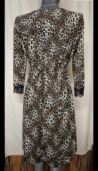 Abito Talco leopardato con pizzo – Taglia XS