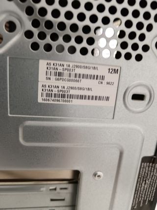Ordenador de sobremesa ASUS Negro