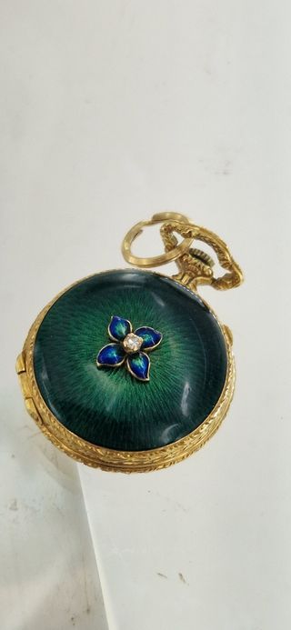 Orologio da taschino antico smaltato