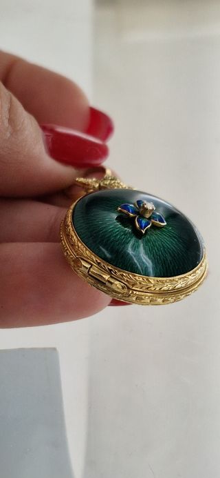 Orologio da taschino antico smaltato