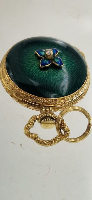 Orologio da taschino antico smaltato