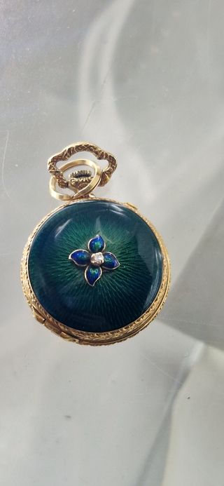 Orologio da taschino antico smaltato