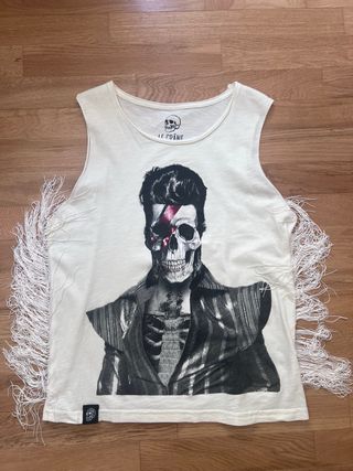 Camiseta Le Cráne con calavera y flecos, unisex