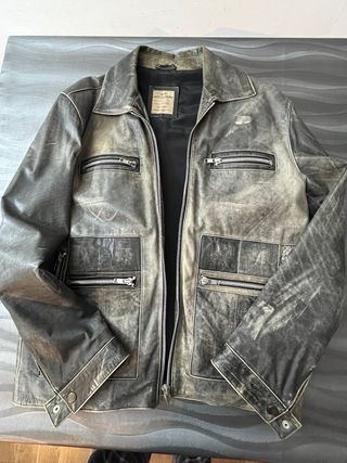 Chaqueta Piel Jack & Jones Gris