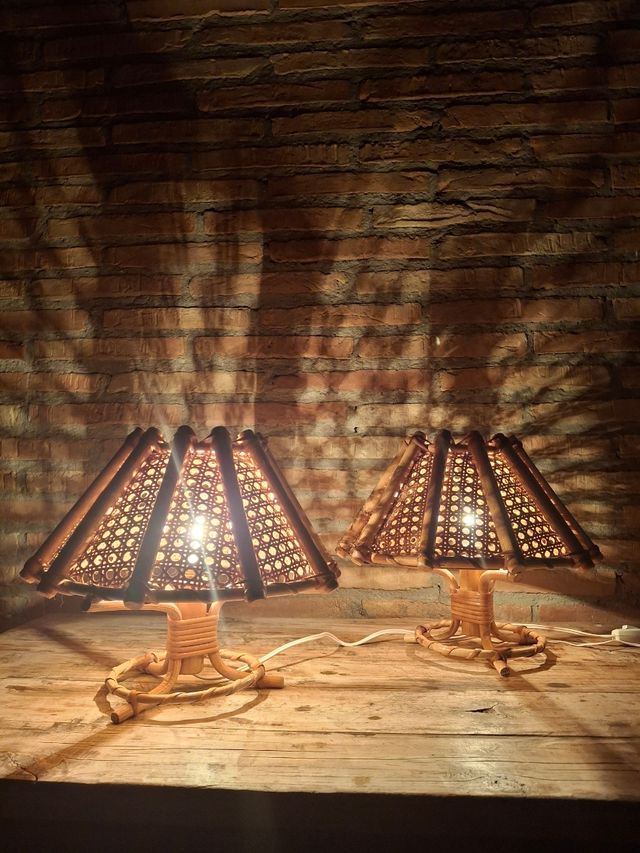 Lámparas Vintage Bambú y Ratán