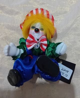 Pagliaccio Clown Bambola Ceramica Vintage Nuova