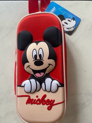 Astuccio Disney Mickey Mouse Rosso e Beige