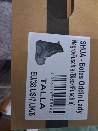 Botas de moto SHUA T38 negras y rosas.