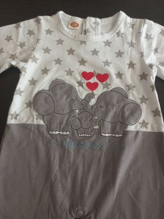 Tutina bimbo/a elefanti e stelle taglia 70