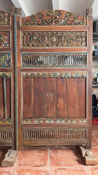 Biombo antiguo de madera Indonesia